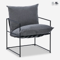 Modernes Design Sessel in minimalistischen Stil Stoff Metall schwarz Alaska Verkauf