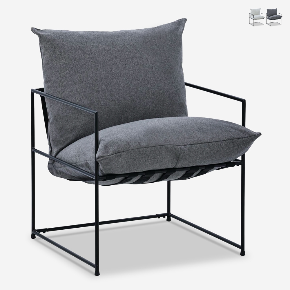 Modernes Design Sessel in minimalistischen Stil Stoff Metall schwarz Alaska Verkauf Modernes Design Sessel in minimalistischen Stil Stoff Metall schwarz Alaska Verkauf