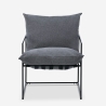 Modernes Design Sessel in minimalistischen Stil Stoff Metall schwarz Alaska 