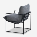 Modernes Design Sessel in minimalistischen Stil Stoff Metall schwarz Alaska Kauf