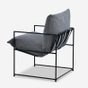 Modernes Design Sessel in minimalistischen Stil Stoff Metall schwarz Alaska Kauf