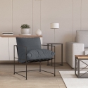 Modernes Design Sessel in minimalistischen Stil Stoff Metall schwarz Alaska Rabatte