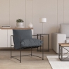 Modernes Design Sessel in minimalistischen Stil Stoff Metall schwarz Alaska Rabatte