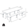 Bierzeltgarnitur Tisch und Bänke Holz Biergarten Festzelt 220x80 3 Gambe Lagerbestand
