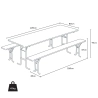 Bierzeltgarnitur Tisch und Bänke Holz Biergarten Festzelt 220x80 Lagerbestand