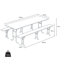 10er Set Bierzeltgarnitur Tisch und Bänke Holz Biergarten Festzelt 220x80 3 Beine Auswahl