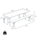 10er Set Bierzeltgarnitur Holz Tisch und Bierbänke Biergarten Festzelt 220x80 Lagerbestand