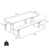 10er Set Bierzeltgarnitur Holz Tisch und Bierbänke Biergarten Festzelt 220x80 Lagerbestand