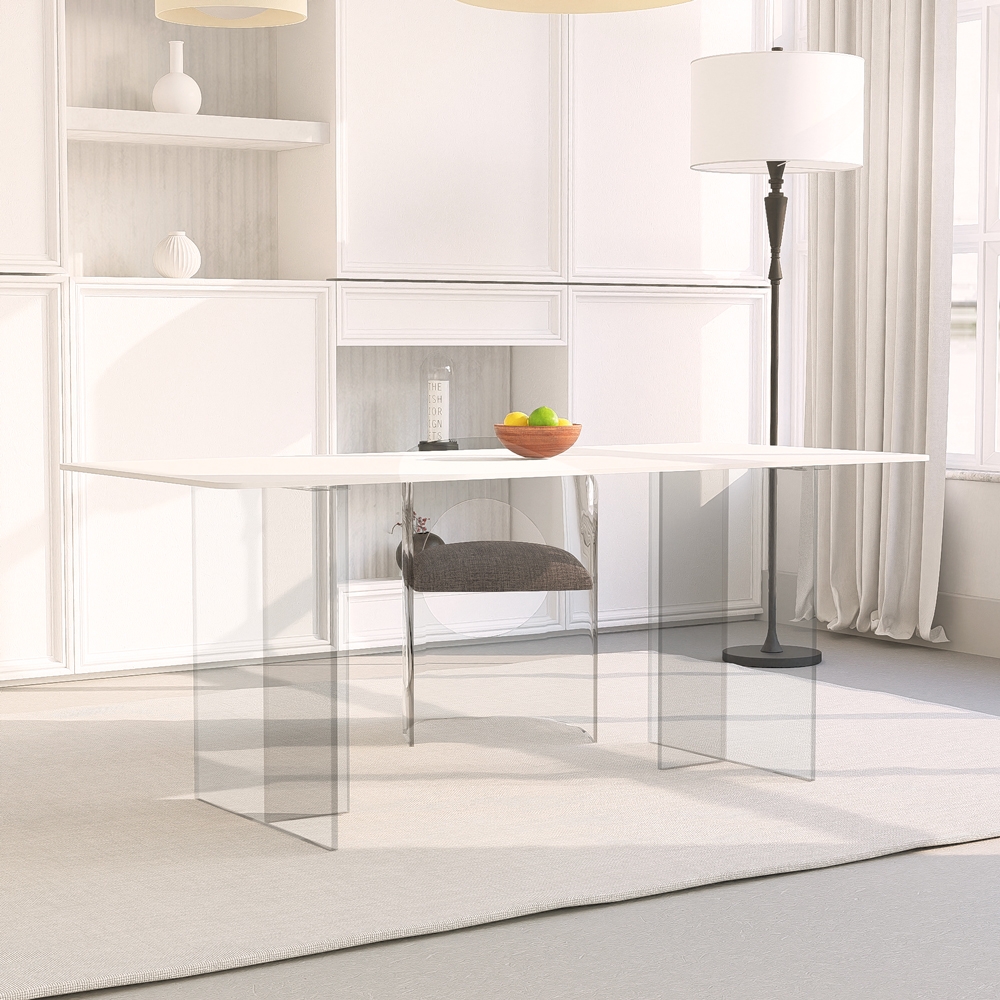 Transparenter Küchentisch 140x80cm modernes minimalistisches Design Faust
