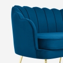 Schalensofa 2-Sitzer aus Samt im Vintage-Stil mit goldfarbenen Beinen Balos Eigenschaften