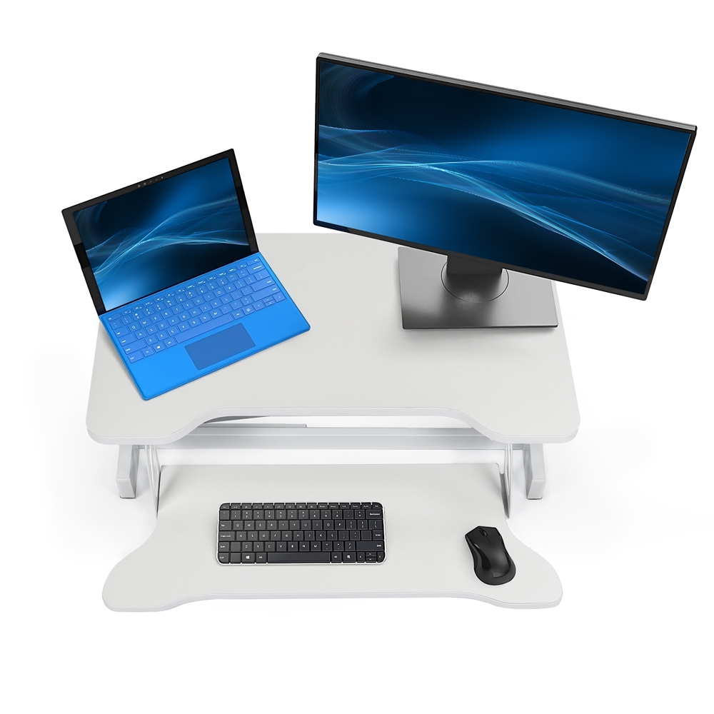  Höhenverstellbarer Monitor- und PC-Ständer für den Schreibtisch in Weiß und Schwarz Jallo
