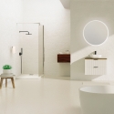 Wandbadezimmerschrank aus weißem Holz Waschbeckenschubladen Adel White Verkauf