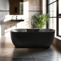 Freistehende ovale mattschwarze Badewanne 170x75cm Heraklia Dark Aktion