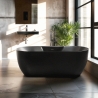 Freistehende ovale mattschwarze Badewanne 170x75cm Heraklia Dark Aktion