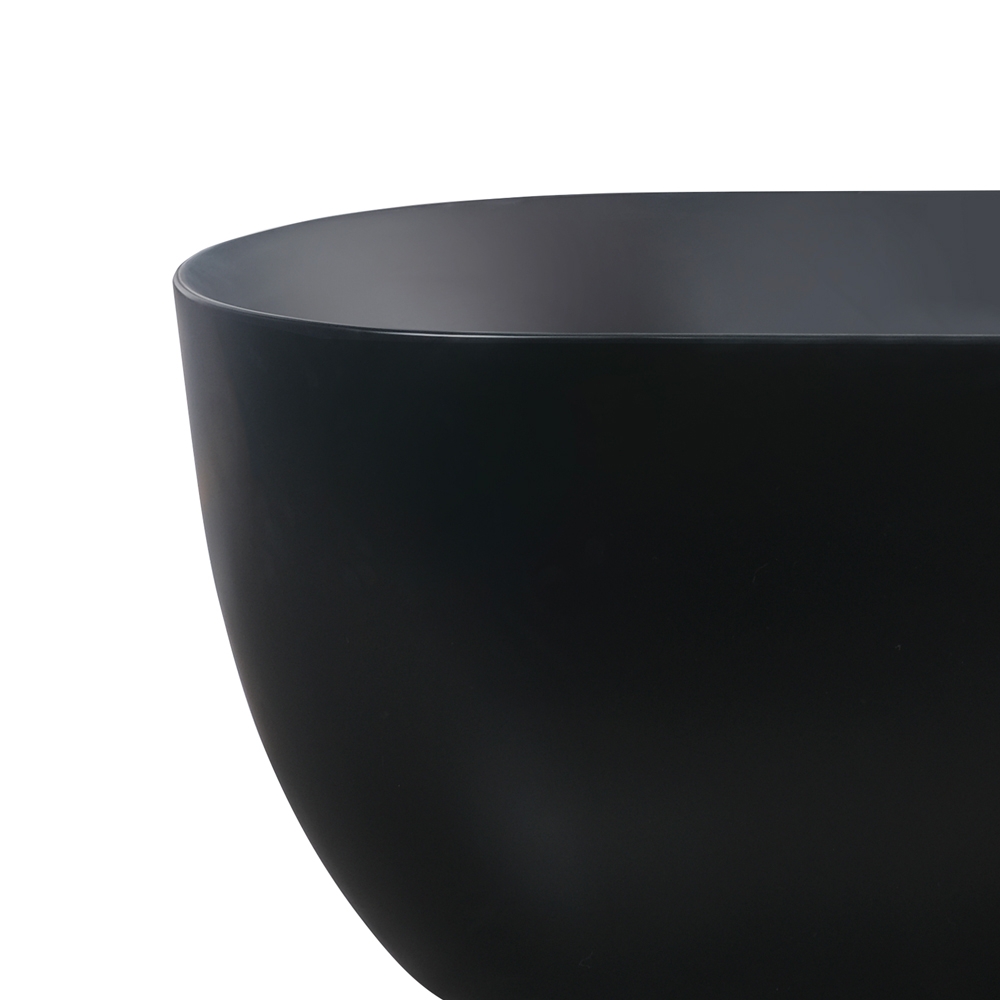 Freistehende ovale Badewanne in mattem Schwarz170x75cm Heraklia Dark