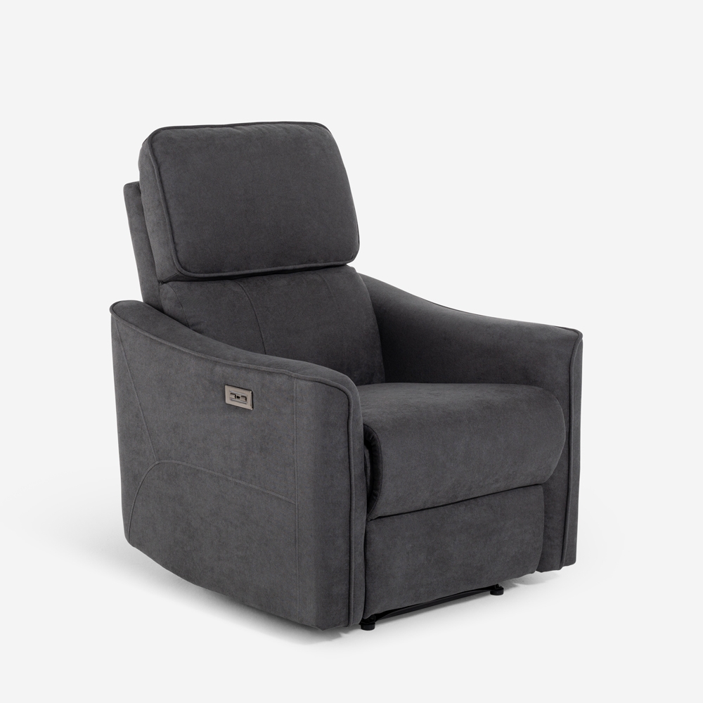 Ergonomischer Stoff-Relaxsessel elektrisch mit USB Chiara