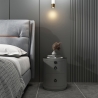 Moderner runder Nachttisch mit kabelloser LED-Lampe und 2 Schubladen Moho Verkauf