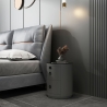 Moderner runder Nachttisch mit kabelloser LED-Lampe und 2 Schubladen Moho Sales