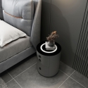 Moderner runder Nachttisch mit kabelloser LED-Lampe und 2 Schubladen Moho Rabatte