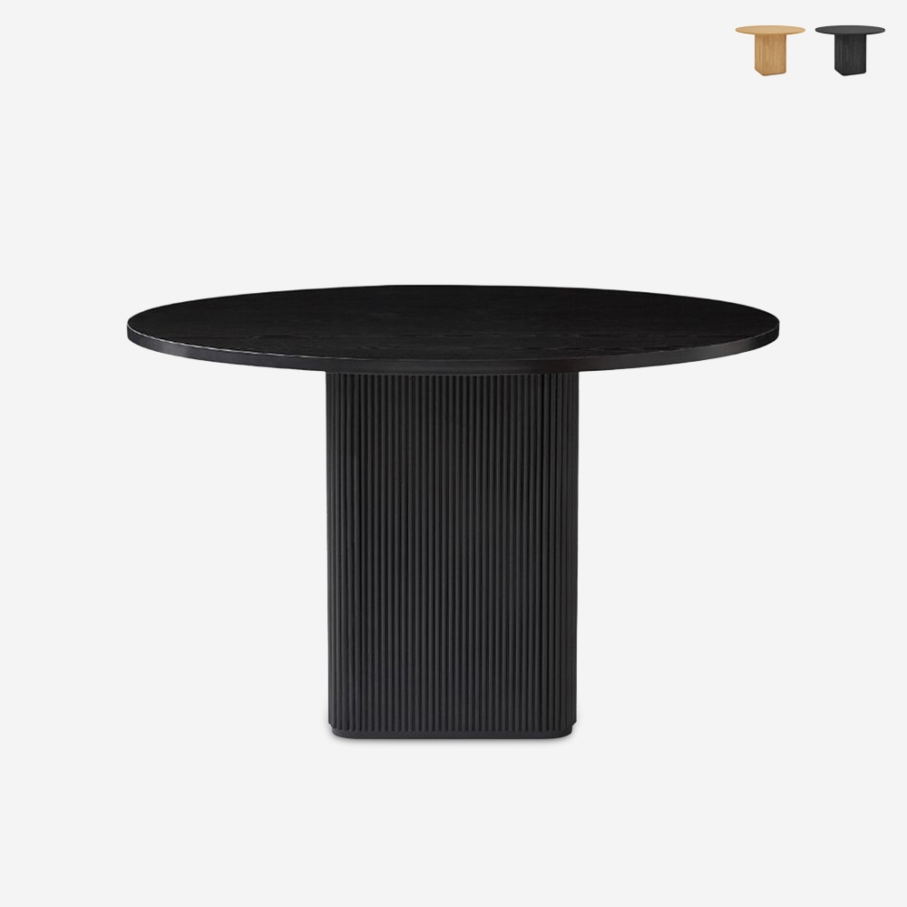 Esstisch 120 cm schwarz, rund aus Holz für Küche und Wohnzimmer Tiwit Verkauf