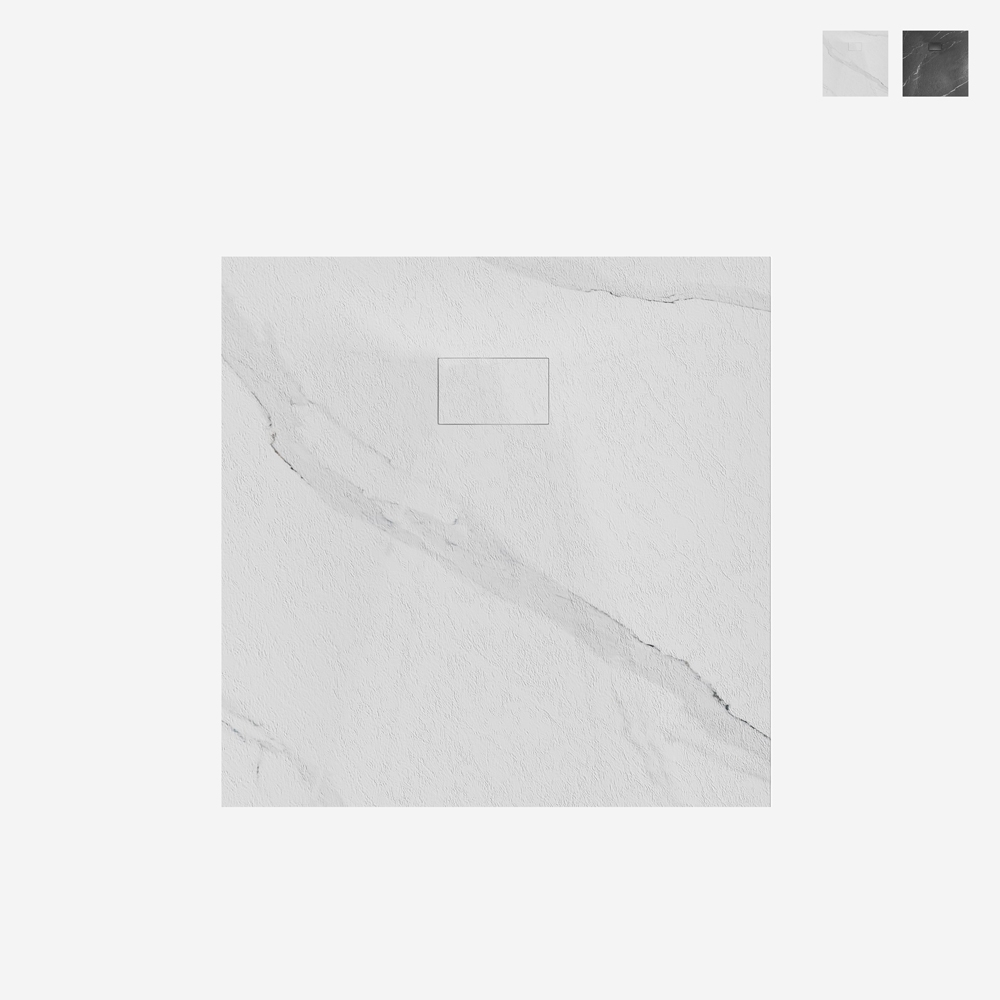 Quadratische Duschwanne bodengleich mit Marmoreffekt 90x90cm Stone MM Aktion Quadratische Duschwanne bodengleich mit Marmoreffekt 90x90cm Stone MM Aktion