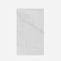 Rechteckige Duschwanne 120x90cm bündig mit dem Fußboden Marmor-Effekt Stone MM Angebot