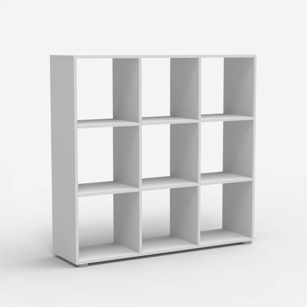 Bücherregal für Wohnzimmer Büro modern weiß aus Holz Wari