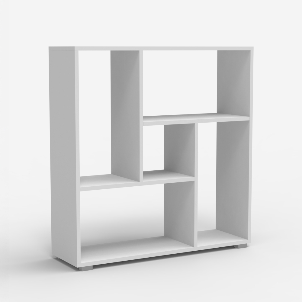 Niedriges Bücherregal für Büro Arbeitszimmer Wohnzimmer weiß modernes Design Zilly Aktion Niedriges Bücherregal für Büro Arbeitszimmer Wohnzimmer weiß modernes Design Zilly Aktion