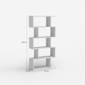 Bücherregal modern vertikal für Wohnzimmer 5 Regale Holz Lexis Lagerbestand