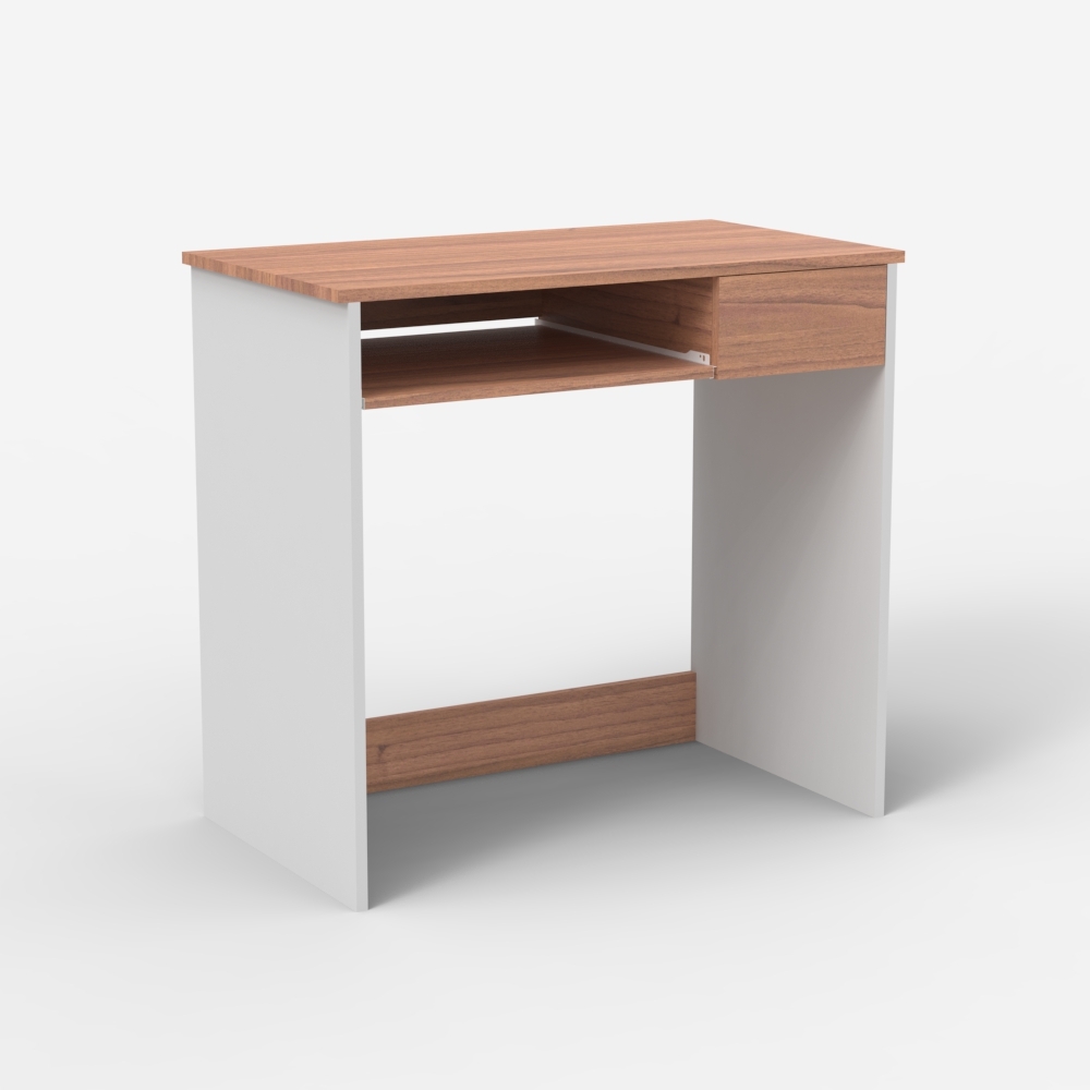 Platzsparender 80-cm-Schreibtisch Büro Arbeitszimmer in Weiß und Holz Madrid Aktion Platzsparender 80-cm-Schreibtisch Büro Arbeitszimmer in Weiß und Holz Madrid Aktion