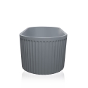 Badewanne freistehend oval 170x80cm gerillt grau Kimolos Moon Angebot