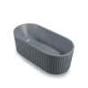 Badewanne freistehend oval 170x80cm gerillt grau Kimolos Moon Verkauf