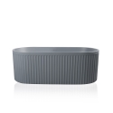 Badewanne freistehend oval 170x80cm gerillt grau Kimolos Moon Sales