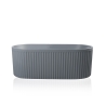 Badewanne freistehend oval 170x80cm gerillt grau Kimolos Moon Sales