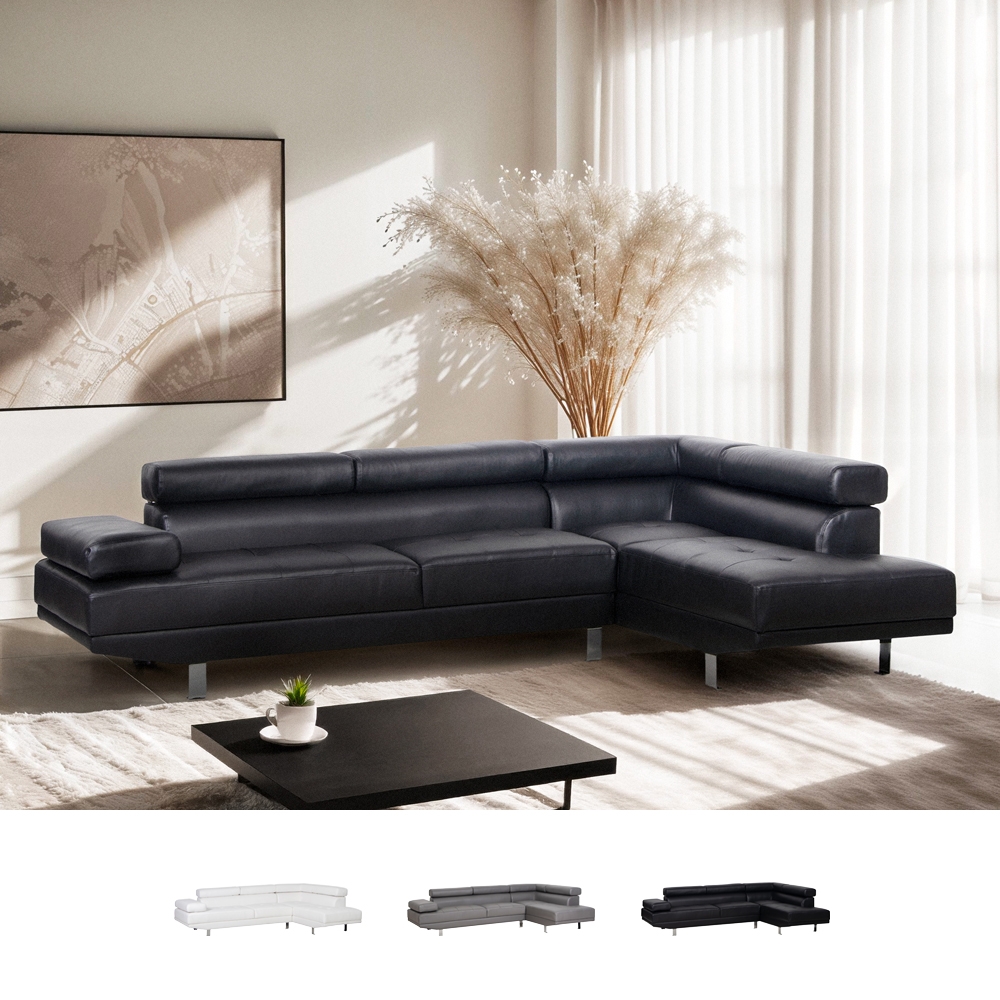 Kunstleder-Halbinsel-Ecksofa mit verstellbaren Kopfstützen Legatus Katalog