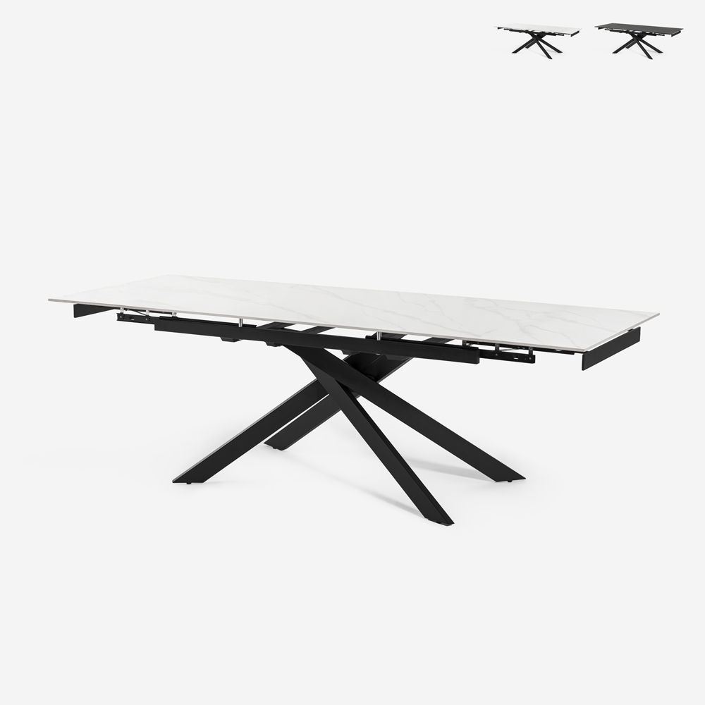 Tisch ausziehbar in Marmoreffekt 160-240x90cm Küche modernes Design Quito Verkauf