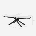 Tisch ausziehbar in Marmoreffekt 160-240x90cm Küche modernes Design Quito 
