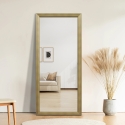 Wandspiegel 180x80cm, hochkant mit Standfuß, Holzeffekt Kommi Sales