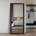 Wandspiegel 180x80cm schwarz gerahmt mit Standfuß Aprikosa Sales