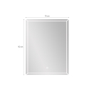 Badezimmerspiegel mit Anti-Beschlag und Hintergrundbeleuchtung 70x90cm Vindur XL Lagerbestand