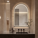Badezimmerspiegel mit Hintergrundbeleuchtung und Anti-Beschlag schwarzer Rahmen Flaska Angebot