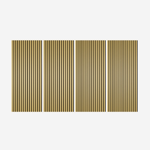 4 x dekorative Wandpaneele aus Holz in goldfarbenem Effekt 120x60cm Tabb-GO Aktion