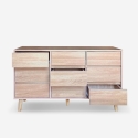 Kommode aus Holz fürs Wohnzimmer 9 Schubladen 120x40x72cm Vudan Sales