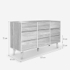 Kommode aus Holz fürs Wohnzimmer 9 Schubladen 120x40x72cm Vudan Lagerbestand