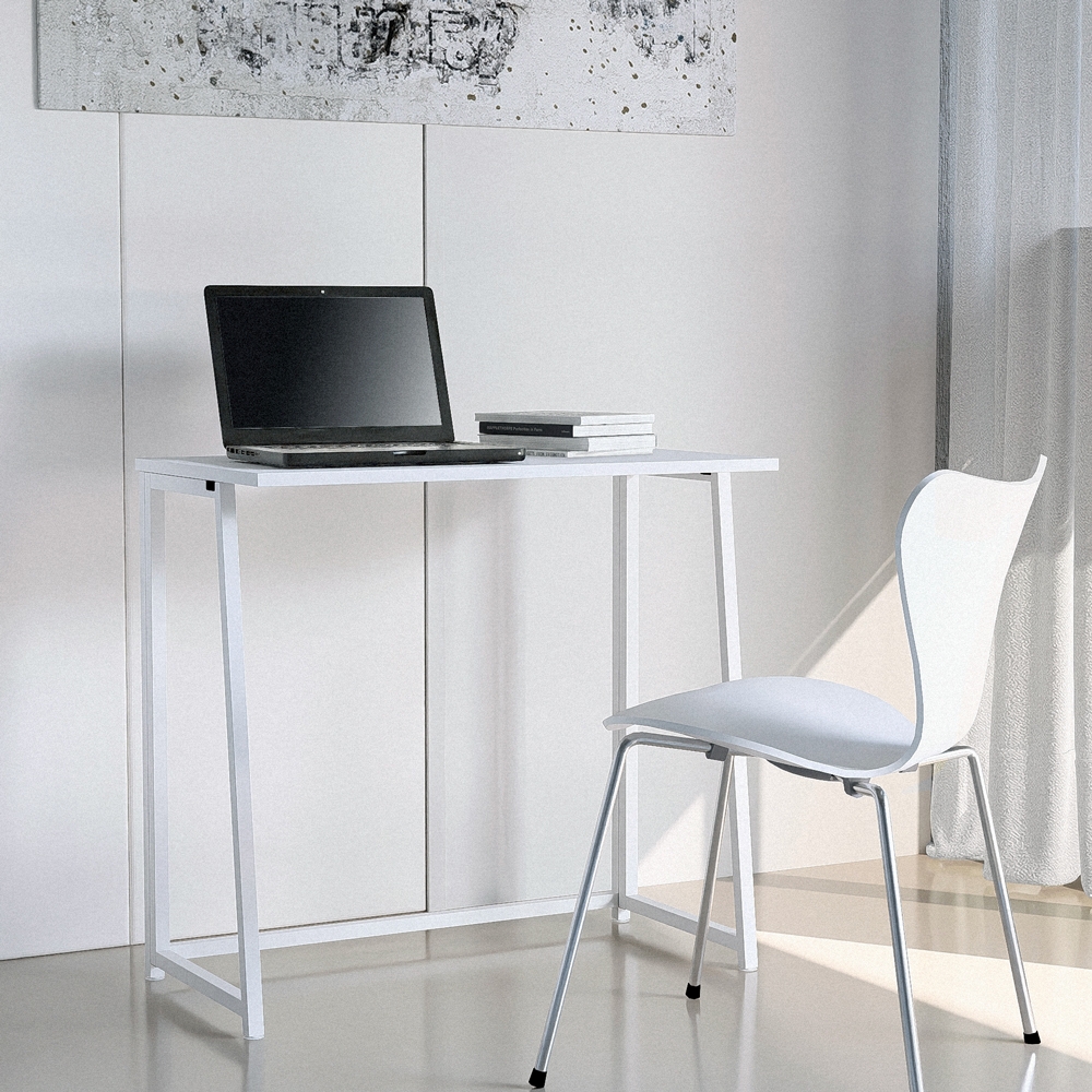 Platzsparender klappbarer Bürotisch 80x45x75 weiß Wolly B