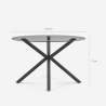 Tisch 120cm modern rund aus Glas mit gekreuzten Beinen schwarz Lotos Sales