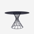 Tisch Design rund modern schwarz aus Glas 120cm für Wohnzimmer Naji Aktion