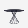 Tisch Design rund modern schwarz aus Glas 120cm für Wohnzimmer Naji Aktion