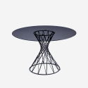 Tisch Design rund modern schwarz aus Glas 120cm für Wohnzimmer Naji Verkauf
