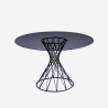 Tisch Design rund modern schwarz aus Glas 120cm für Wohnzimmer Naji Verkauf